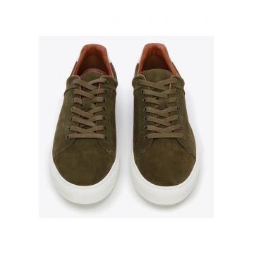 Tenisi barbati -  piele intoarsa - talpa groasa - verde