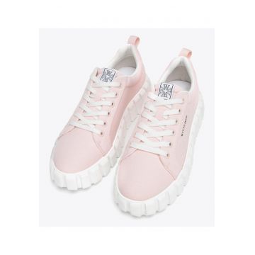 Tenisi dama  brant din piele - roz - material textil