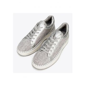 Tenisi dama  gri - piele ecologica si material textil