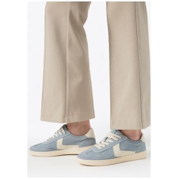 Tenisi dama  piele intoarsa - insertii contrastante - albastru si alb