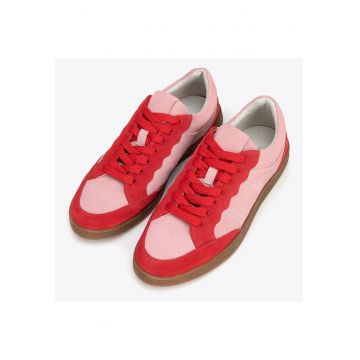 Tenisi dama  piele intoarsa - roz si rosu - confortabili