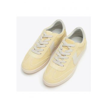 Tenisi dama  piele intoarsa si piele ecologica - galben - design modern