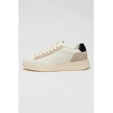 Pantofi sport de piele cu garnituri de piele intoarsa