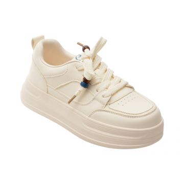 Pantofi sport EPICA albi, C1165, din piele naturala