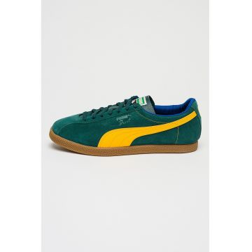 Pantofi sport low-cut din piele intoarsa si piele Brasil
