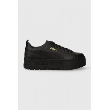 Puma sneakers din piele Mayze Classic Wns culoarea negru