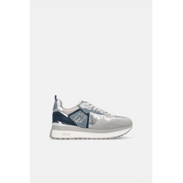 Pantofi sport cu garnituri de piele intoarsa si metalice