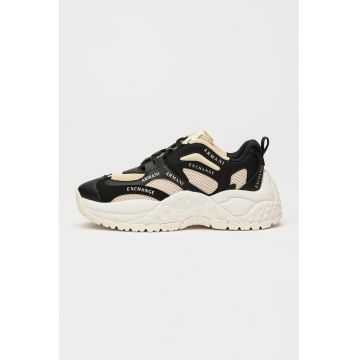 Pantofi sport de piele ecologica si material textil