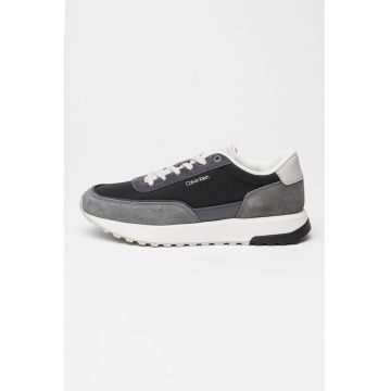 Pantofi sport din piele cu garnituri de piele intoarsa