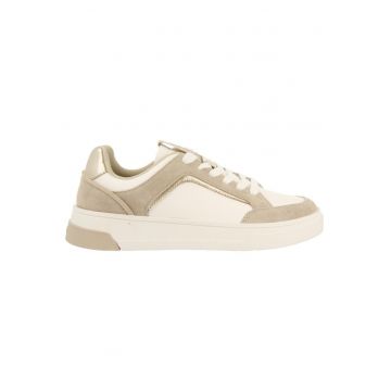 Pantofi sport wedge cu garnituri de piele intoarsa