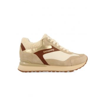 Pantofi sport wedge cu garnituri de piele intoarsa