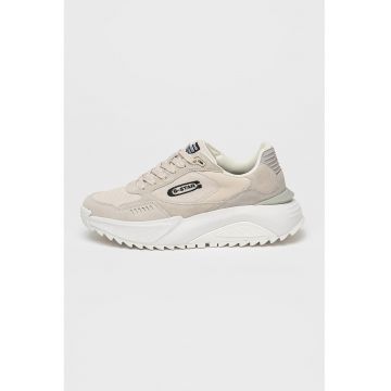 Pantofi sport wedge cu segmente din piele intoarsa Duko