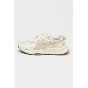 Pantofi sport de piele ecologica si material textil Wild Rider