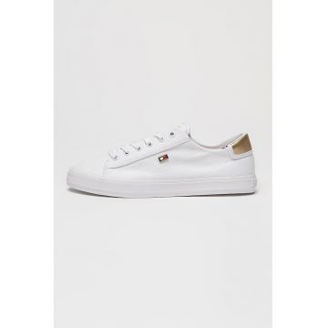 Pantofi sport din bumbac cu detalii aurii