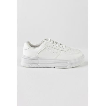 Pantofi sport flatform de piele ecologica