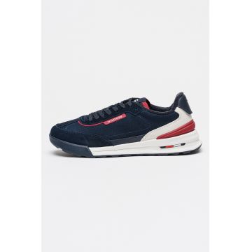 Pantofi sport low-cut cu garnituri din piele intoarsa