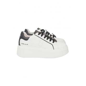 Pantofi sport cu segmente din piele