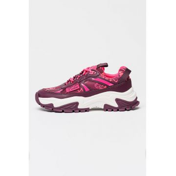 Pantofi sport cu talpa wedge si model logo