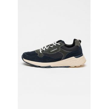 Pantofi sport de piele intoarsa cu insertii textile