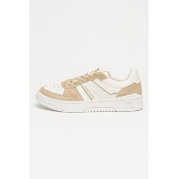 Pantofi sport din piele cu insertii din material textil