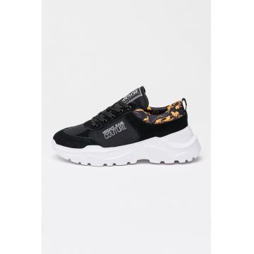 Pantofi sport din piele intoarsa si material textil