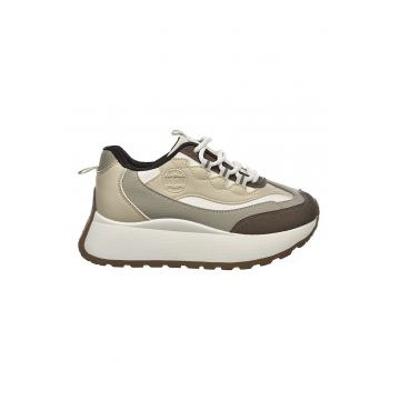 Pantofi sport flatform de piele ecologica