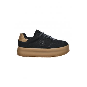 Pantofi sport flatform de piele ecologica