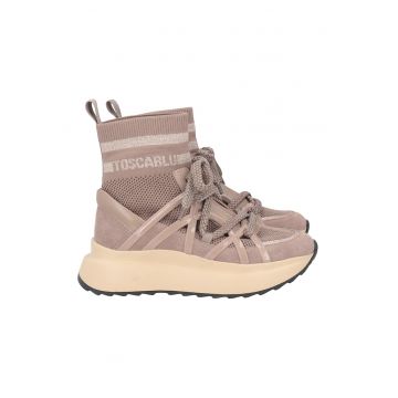 Pantofi sport slip-on cu model cu partea superioara din material textil