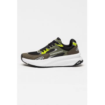 Pantofi sport low-cut cu insertii din plasa si model unisex