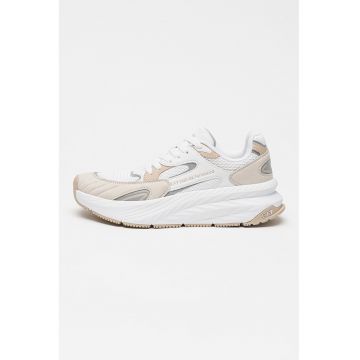 Pantofi sport low-cut cu insertii din plasa si model unisex