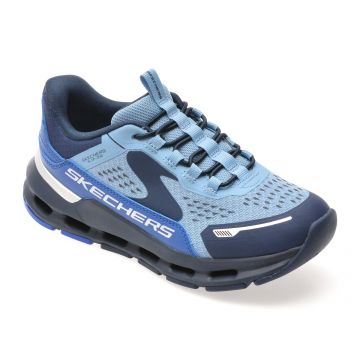 Pantofi sport SKECHERS albastri, GLIDE-STEP PLUS, din material textil