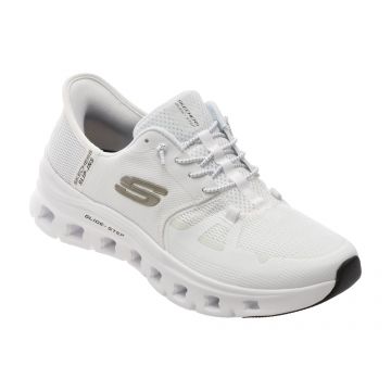 Pantofi sport SKECHERS albi, GLIDE-STEP PRO, din material textil