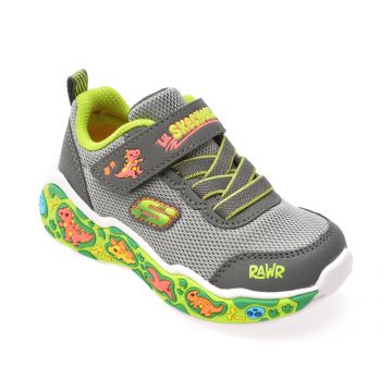 Pantofi sport SKECHERS gri, PLAY SCENE, din material textil
