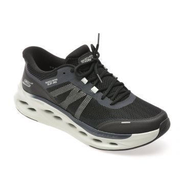Pantofi sport SKECHERS negri, MAX CUSHIONING GLIDE-STEP, din material textil