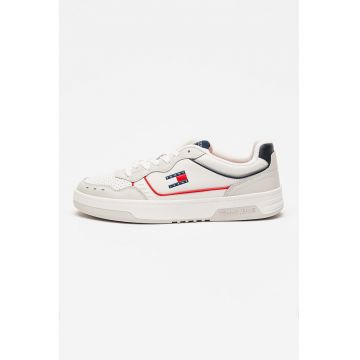Tommy Hilfiger - Pantofi sport de piele cu garnituri contrastante si talpa cupsole