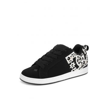Adidasi  femei - negru - piele naturala - model COURT GRAFFIK
