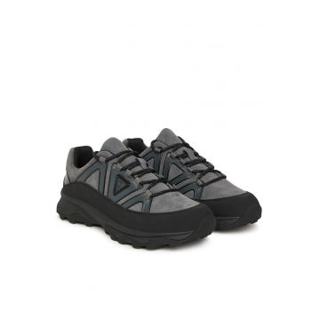 Adidasi sport barbati  piele naturala - negru-gri - pentru alergare