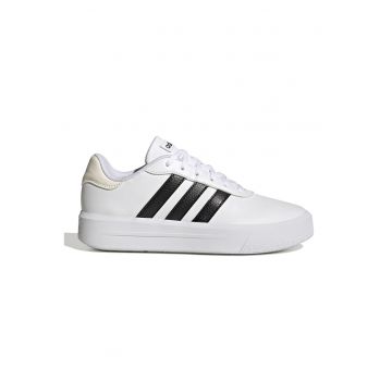 Pantofi sport din piele ecologica cu detalii logo Court - Alb/Negru