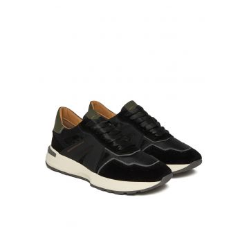Tenisi barbati -  Black Military - piele naturala - negru
