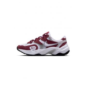 Pantofi sport AL8 din plasa cu talpa demi-wedge - Alb/Visiniu/Argintiu