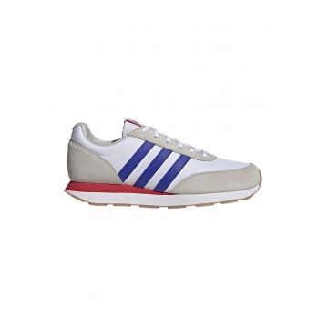 Pantofi sport cu insertii din piele intoarsa Run 60s - Alb/Albastru royal/Grej