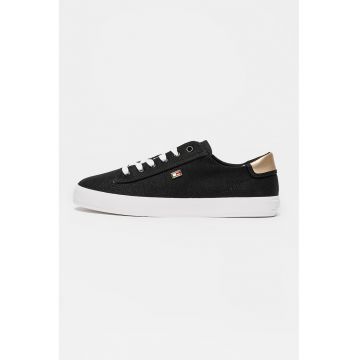 Pantofi sport din bumbac cu detalii aurii - Auriu/Negru