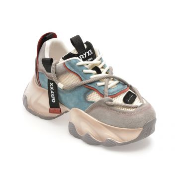 Pantofi sport GRYXX albastri, 3281, din material textil si piele naturala