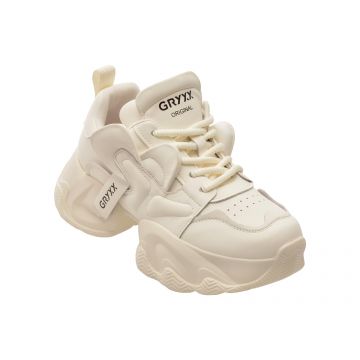 Pantofi sport GRYXX albi, 5958, din piele naturala