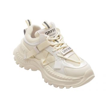 Pantofi sport GRYXX albi, 5960, din material textil