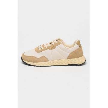 Pantofi sport low-cut cu logo - Alb fildes/Maro camel