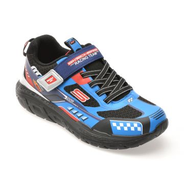 Pantofi sport SKECHERS albastri, TRACKS, din material textil