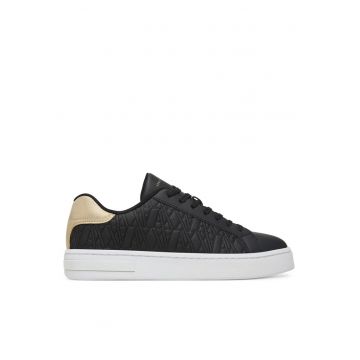 Tenisi dama -  piele ecologica - negru/auriu