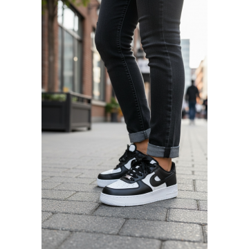 Adidasi dama albi cu negru   B99