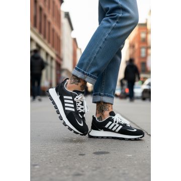 Adidasi dama casual  alb cu negru   LA249